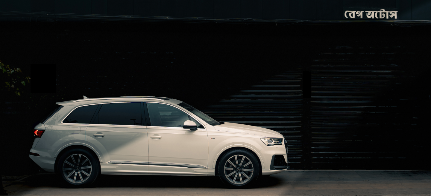 Luxury cars in showroom